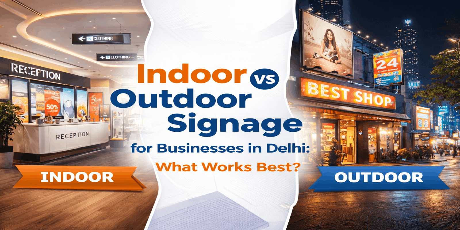 Indoor vs Outdoor Signage in Delhi: What Works Best for Businesses